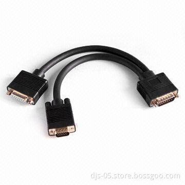 Multimedia Cable, DB15M to DB15F + HDB15M Cable with High Performance and Favorable Price
